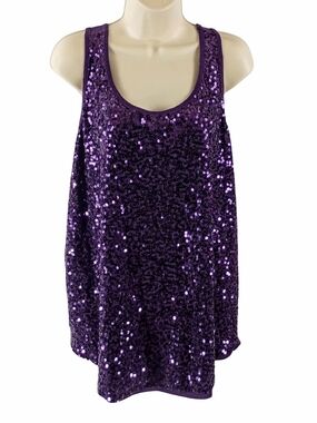 Lane Bryant Purple Sequin Tank